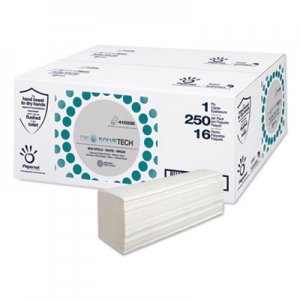 Papernet SOD410338 DissolveTech Paper Towel, 5.3" x 8", White, 16 Packs/Carton
