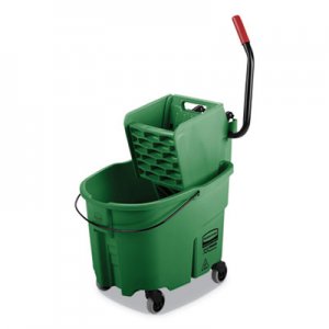 Rubbermaid Commercial RCPFG758888GRN WaveBrake 2.0 Bucket/Wringer Combos, Side-Press, 35 qt, Plastic, Green