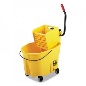 Rubbermaid Commercial RCPFG758088YEL WaveBrake 2.0 Bucket/Wringer Combos, Side-Press, 35 qt, Plastic, Yellow