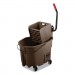 Rubbermaid Commercial RCPFG758088BRN WaveBrake 2.0 Bucket/Wringer Combos, Side-Press, 35 qt, Plastic, Brown