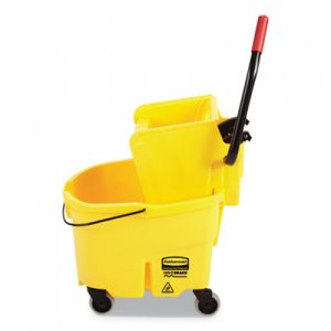 Rubbermaid Commercial RCPFG748000YEL WaveBrake 2.0 Bucket/Wringer Combos, Side-Press, 26 qt, Plastic, Yellow