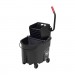 Rubbermaid Commercial RCPFG1863896 WaveBrake 2.0 Bucket/Wringer Combos, Side-Press, 35 qt, Plastic, Black