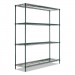 Alera ALESW207224BA BA Plus Wire Shelving Kit, 4 Shelves, 72" x 24" x 72", Black Anthracite Plus