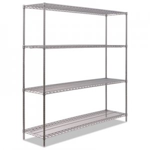 Alera ALESW207218BA BA Plus Wire Shelving Kit, 4 Shelves, 72" x 18" x 72", Black Anthracite Plus