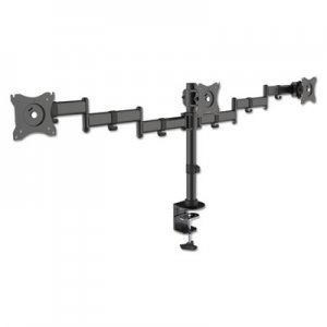 Kantek KTKMA230 Articulating Triple Monitor Arms, For 13" to 27" Monitors, 360 deg Rotation, 45 deg Tilt, 180 deg Pan