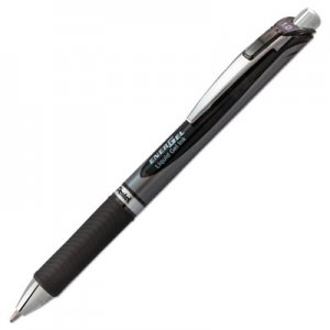 Pentel PENBL80A EnerGel RTX Retractable Gel Pen, Bold 1 mm, Black Ink, Black/Gray Barrel