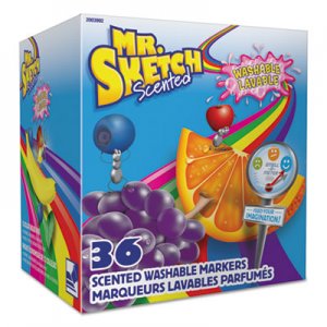 Mr. Sketch SAN2003992 Scented Washable Markers - Classroom Pack, Broad Chisel Tip, Assorted Colors, 36/Pack