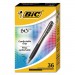 BIC BICBU3361BK BU3 Retractable Ballpoint Pen, Medium 1 mm, Black Ink/Barrel, 36/Pack