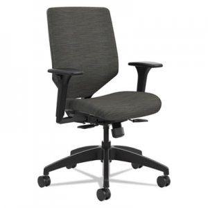 HON HONSVU1ACLC10TK Solve Series Upholstered Back Task Chair, Supports up to 300 lbs., Ink Seat/Ink Back, Black Base