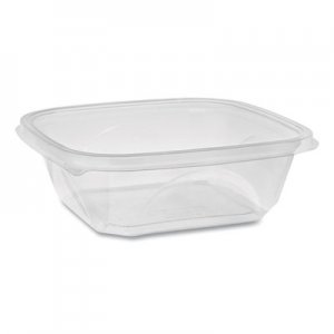 Pactiv PCTSAC0732 EarthChoice Recycled PET Square Base Salad Containers, 32 oz, 7 x 7 x 2, Clear, 300/Carton