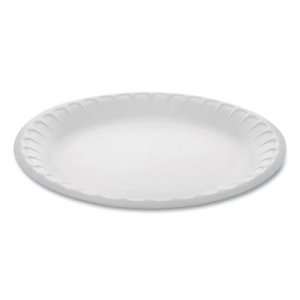 Pactiv PCT0TH10009 Unlaminated Foam Dinnerware, Plate, 9" Diameter, White, 500/Carton