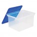 Storex STX61508U01C Plastic File Tote, Letter/Legal Files, 18.5" x 14.25" x 10.88", Clear/Blue