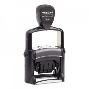 Trodat USST5444 Professional 5-in-1 Date Stamp, Self-Inking, 1 1/8 x 2, Blue/Red