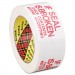 Scotch MMM3771 Printed Message Box Sealing Tape, 3" Core, 1.88" x 109 yds, Red/White