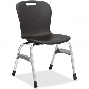 Virco CHAIR-SG418-BLK01-CHRM Sage Series 4-Leg Stack Chair