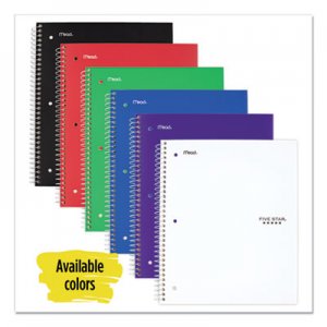 Five Star MEA2072330 Wirebound Notebook, 5 Subjects, Wide/Legal Rule, Randomly Assorted Color Covers, 10.5 x 8, 200 Sheets