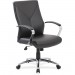 Boss B10101BK Leatherplus Executive Chair with Chrome Accent