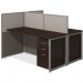 Bush Business Furniture EOD460SMR-03K 60W 2 Person Straight Desk Open Office with 3 Drawer Mobile Pedestals
