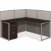 Bush Business Furniture EOD360SMR-03K Easy Office 60W L Desk Open Office with 3 Drawer Mobile Pedestal