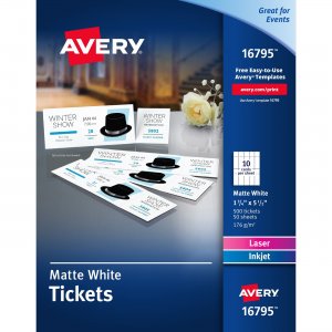 Avery 16795 Blank Printable Perforated Raffle Tickets - Tear-Away Stubs