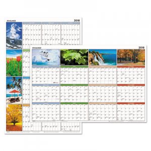 At-A-Glance AAGPA133 "Seasons in Bloom" Vertical/Horizontal Erasable Wall Planner, 24 x 36, 2018