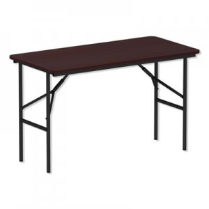 Alera ALEFT724824MY Wood Folding Table, Rectangular, 48w x 24d x 29h, Walnut