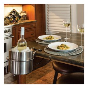 C-Line CLI20014 Wine By Your Side, Steel Frame/Red Wine Adapter/Ice Bucket, 161.06 cu in, Stainless Steel
