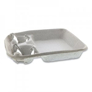 Pactiv PCTYM527535 EarthChoice Two-Cup Carrier with Food Tray, 8-24 oz, Two Cups, 200/Carton