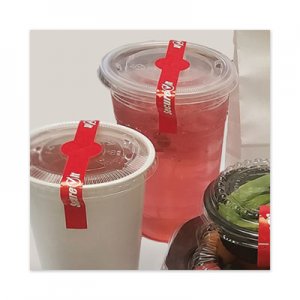 National Checking Company NTCP17SI2 SecureIT Tamper Evident Drink Lid Seal, "Secure It", 1 x 7, Red, 250/Roll, 2 Rolls