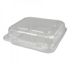 Durable Packaging DPKPXT880 Plastic Clear Hinged Containers, 50 oz, 8.88 x 8 x 3, Clear, 250/Carton