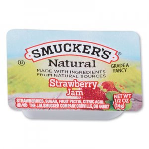 Smucker's SMU8201 Smuckers 1/2 Ounce Natural Jam, 0.5 oz Container, Strawberry, 200/Carton
