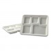 Boardwalk BWKTRAYWF128 Bagasse Molded Fiber Dinnerware, 5-Compartment Tray, 8 x 12, White, 500/Carton