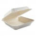 Boardwalk BWKHINGEWF1CM9 Bagasse Molded Fiber Food Containers, Hinged-Lid, 1-Compartment 9 x 9 x 3.19, White, 100/Sleeve