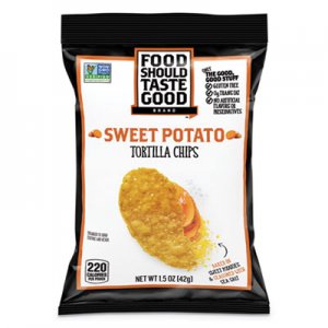 Food Should Taste Good AVT81237 Tortilla Chips, Sweet Potato with Sea Salt, 1.5 oz, 24/Carton