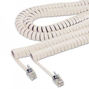 Softalk SOF48100 Coiled Phone Cord, Plug/Plug, 12 ft., Ivory