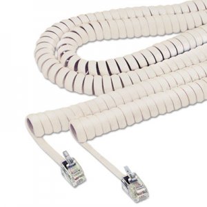 Softalk SOF42265 Coiled Phone Cord, Plug/Plug, 25 ft., Ivory