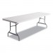 Alera ALE65601 Resin Rectangular Folding Table, Square Edge, 96w x 30d x 29h, Platinum
