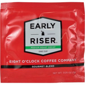 Eight O'Clock Coffee CCFEOC1D Early Riser Medium Roast Decaf Coffee Soft Pod