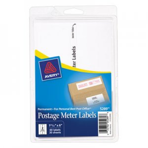 Avery 05289 Postage Meter Labels for Personal Post Office E700, 1 25/32 x 6, White, 60/Pack