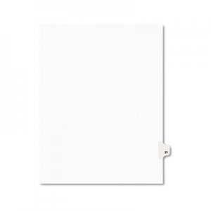 Avery AVE01021 Avery-Style Legal Exhibit Side Tab Divider, Title: 21, Letter, White, 25/Pack