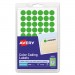 Avery AVE05052 Handwrite Only Removable Round Color-Coding Labels, 1/2" dia, Neon Green, 840/PK