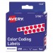 Avery AVE05790 Permanent Self-Adhesive Round Color-Coding Labels, 1/4" dia, Red, 450/Pack