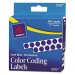 Avery AVE05793 Permanent Self-Adhesive Round Color-Coding Labels, 1/4" dia, Dark Blue, 450/Pack