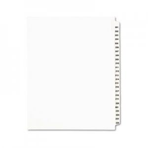 Avery AVE01338 Preprinted Legal Exhibit Side Tab Index Dividers, Avery Style, 25-Tab, 201 to 225, 11 x 8.5