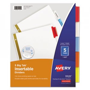 Avery AVE11121 Insertable Big Tab Dividers, 5-Tab, Letter