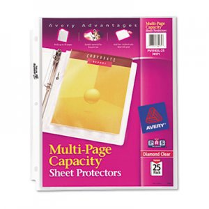 Avery 74171 Multi-Page Top-Load Sheet Protectors, Heavy Gauge, Letter, Clear, 25/Pack
