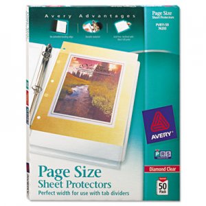 Avery 74203 Top-Load Poly 3-Hole Punched Sheet Protectors, Letter, Diamond Clear, 50/Box