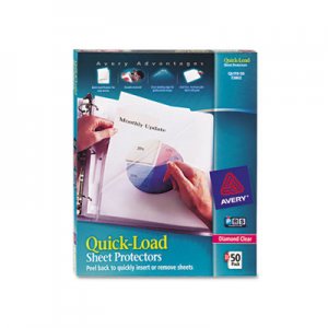 Avery 73802 Quick Top & Side Loading Sheet Protectors, Letter, Diamond Clear, 50/Box