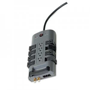 Belkin BLKBP11223008 Pivot Plug Surge Protector, 12 Outlets, 8 ft Cord, 4320 Joules, Gray