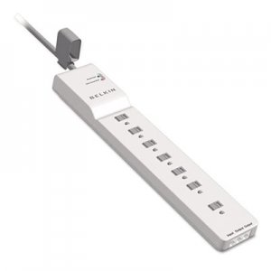 Belkin BLKBE10720006 Home Series SurgeMaster Surge Protector, 7 Outlets, 6 ft Cord, 2320 Joules